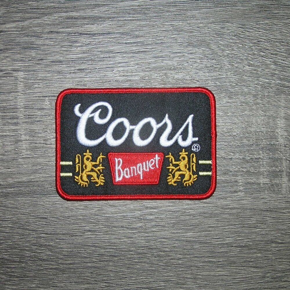 Coors Banquet Retro Vintage Style Beer Embroidered Iron On Patch 3.5" x 2.25"